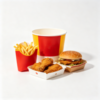 Boîte en papier personnalisée pour emporter, qualité alimentaire, pour hot-dogs, poulet frit, hamburgers, pour restaurants.