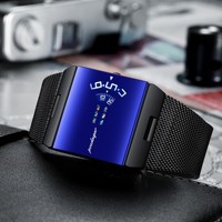 Montre à quartz pour homme Poedagar 857, design futuriste élégant et tendance, boîtier en alliage étanche, bracelet en acier inoxydable.
