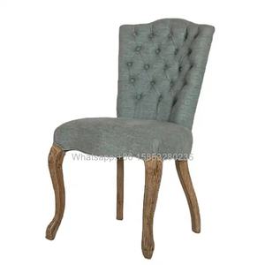 Meubles de salon Style français moderne Vintage Beige Chaise Louis Tapissée Ensemble de <span class=keywords><strong>2</strong></span> chaises de salle à manger - Product Image 2