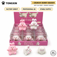 Jouet anti-stress lapin en argile souple et croustillant TONGXIN – Jouet à presser pour le voyage