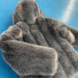 ファッションフェイクフォックスファーフード付きオーバーコート レディースフェイクファーコート 冬用ふわふわフォックスファー暖かいコート - Product Image 5