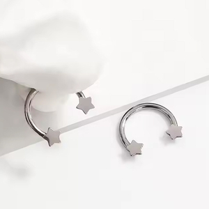 2025 Offre Spéciale mignon étoile 16g fer à cheval Nasal Septal anneau plaqué or bijoux <span class=keywords><strong>de</strong></span> mariage pour les femmes <span class=keywords><strong>nez</strong></span> Piercing - Product Image 4