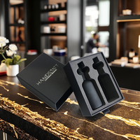Boîte à tiroir coulissante noire mate recyclée EVA intérieur pour cosmétique huile essentielle outil de maquillage emballage crème pour les yeux stratification mate