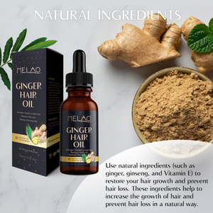 Aceite para el crecimiento del cabello MELAO OEM con jengibre, suero hidratante para el tratamiento de la barba y el cuero cabelludo para hombres y mujeres, aceite de raíz de jengibre - Product Image 2