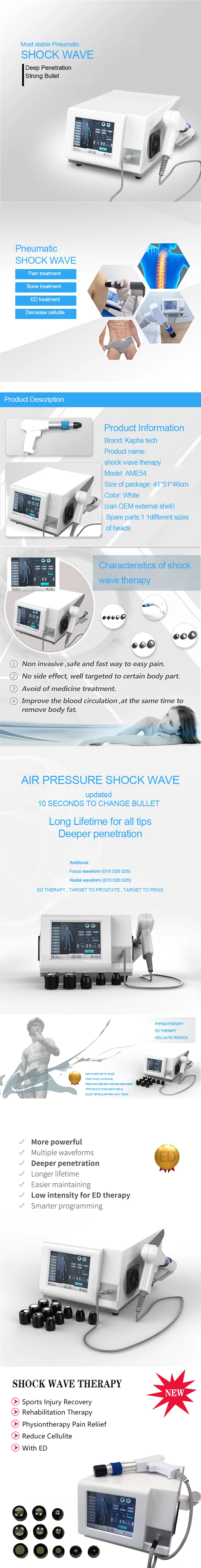 2022 Portable air pressure shockwave Physiotherapy Shockwave Machine for cellulite reduction