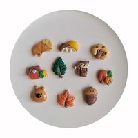 100 Pcs/Lot automne thème Flatback résine Cabochons arbre feuilles champignon ours écureuil Flatback perles pour Scrapbooking bricolage artisanat