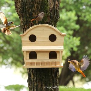 Nichoirs en bois, abris pour oiseaux de jardin extérieur, mangeoires pour oiseaux de cour, nichoirs de style villa, nids de reproduction et de repos - Product Image 1