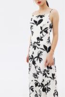 Robe trapèze élégante pour femmes, bretelles spaghetti, motif floral noir, longue robe maxi décontractée pour l'automne, vacances, mode, en mousseline