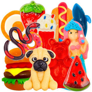 Fábrica de Bala de Goma Gigante Popular do TikTok Atacado Etiqueta Personalizada Animal de Desenho Animado Hambúrguer Cachorro-Quente Fruta Bala de Goma Grande Extragrande - Product Image 1