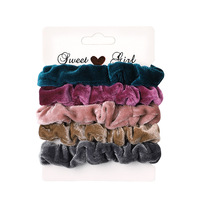 Set Scrunchie Kustom Wanita dan Anak Perempuan, Aksesoris Rambut, Ikat Rambut Elastis, Desain Lipit, Kain Multiwarna, Beludru, Satin