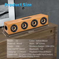 Vofull-Barra de sonido de madera para cine en casa, Subwoofer para PC