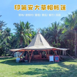 Pyramid <b>Tent</b> Waterproof Canvas Single Layer <b>Large</b> Space Four-season Customized Outdoor Camping Party Use - Product Image 4