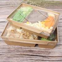 Boîte à lunch en kraft jetable et recyclable personnalisée avec couvercle pour les chips et les en-cas