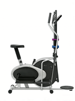 Ventilateur d'exercice à résistance à l'air, appareil d'exercice elliptique, vélo d'entraînement magnétique silencieux avec disque de torsion de la taille LFC1022-blanc