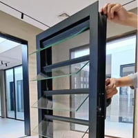 Fenêtres à persiennes en aluminium et verre, style ouvert, résistantes aux ouragans, avec moustiquaire en acier, design moderne pour extérieur