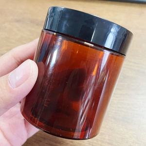 Pots cosmétiques transparents en PS/PET de 50 ml, 80 ml, 100 ml, 120 ml, 150 ml, 200 ml, 250 ml, 500 ml, 8 oz, pour crème et gommage corporel, avec couvercles noirs - Product Image 1