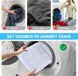 Modern Foldable Zipper Mesh Honeycomb <b>Laundry</b> Bag Reusable for Clothes & Bra Washing Bathroom Wholesale Polyester Product - Product Image 6