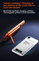 Batería de Respaldo Magnética Inalámbrica de Polímero de Litio, Banco de Energía de 20W con Carga Rápida, Ultra Delgado, de Aleación de Aluminio, Cargador Portátil para Teléfono Celular