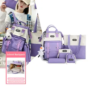 New Style Kids' Shoulder Bags School Bag With Pencil Case Mochilas 5 En 1 Beautiful School Bags For Girls