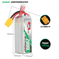 GNB GAONENG 6S 7000mah 22.2V 70C 140C XT90 RC LiPo batterie pour RC bateau voitures Drone Racing Truck Arrma RTR Redcat Racing Monster