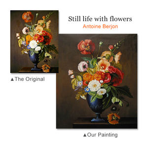 Oeuvre florale classique faite à la main de haute qualité peintures de <span class=keywords><strong>reproduction</strong></span> de maître ancien avec des <span class=keywords><strong>fleurs</strong></span> - Product Image 6