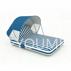 Bouée gonflable portable en PVC personnalisée avec auvent pare-soleil pour deux personnes, radeau flottant pour couples, logo personnalisé - Product Image 5