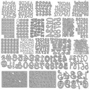 Juego de decoración creativa DIY 3D para tarjetas de felicitación, juego de 26 piezas, letras de Metal grabadas en oro superior/minúsculas, troquel para álbum de recortes para Metal - Product Image 1