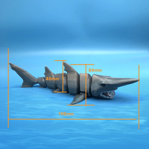 Requin sabre-denté réaliste imprimé en 3D, corps entièrement articulé avec mâchoires mobiles, jouet articulé, vente en gros - Product Image 6