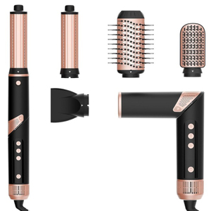 Bâton de coiffage multifonctionnel 5-en-1 FYD <span class=keywords><strong>avec</strong></span> double conduits d'air, pression de vent super puissante, pliable à 90 <span class=keywords><strong>degrés</strong></span>, air chaud haute vitesse - Product Image 1