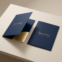 Dossier de présentation de documents de bureau personnalisé en carton noir avec impression mate, pochette et logo UV sélectif