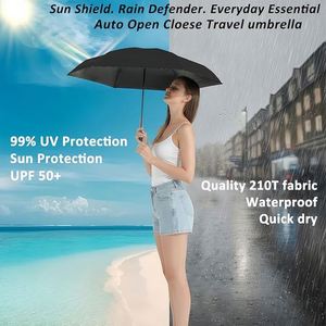 Paraguas Clásico de Tres Pliegues, Totalmente Automático, con Tubo de Hierro, Anti-UV, para Regalos Empresariales e Impresión de Logotipos - Product Image 2