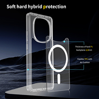 Pour Coque Redmi Note 14 Pro 14 Pro + Cristal Clair Magnétique Anti-Rayures Anti-Choc Transparente avec Aimant Puissant
