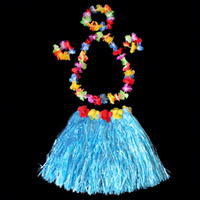 Ensemble de jupe en herbe plastique, costume de danse, couronne, performance hawaïenne, longueur 30 cm, pour Halloween, remise de diplôme, Noël