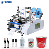 Machine d'étiquetage semi-automatique pour bouteilles rondes, machine d'étiquetage autocollante pour petites entreprises, machine d'étiquetage Mt 50