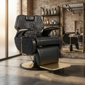 Silla de barbero reclinable hidráulica con bomba grande, silla para cortar el cabello, silla para teñir y peinar, plegable y ajustable - Product Image 1