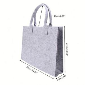 Sac fourre-tout en feutre personnalisé en gros avec motif de lettres, réutilisable et tendance, logo personnalisé - Product Image 3