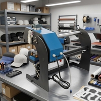 Presse à chaud semi-automatique double station pour casquettes, machine de transfert de logo DTF pour casquettes