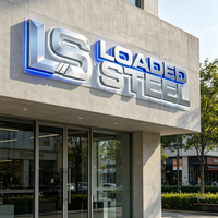 Enseigne murale lumineuse LED en acier inoxydable avec logo 3D personnalisé pour entreprise, bureau, décoration intérieure et extérieure
