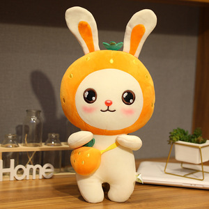 Zaino in Peluche a Forma di Coniglio Cartone Animato Personalizzato per Ragazze, <span class=keywords><strong>Cuscino</strong></span> Creativo Ricamato a Frutta Antistress in Cotone PP, Vendita all'Ingrosso - Product Image 3