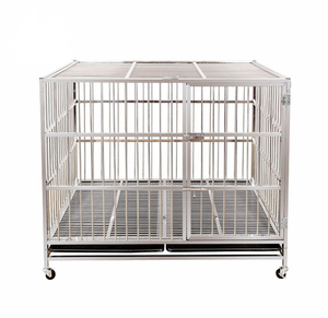 Jaula para Perros de Acero Inoxidable EUR VET Easy Clean con Piso de Listones, Bandeja de Desechos Extraíble y Ruedas con Bloqueo para Uso en Clínicas - Product Image 3
