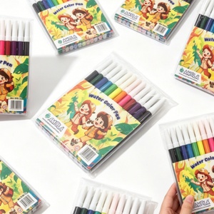 Stylos aquarelle de dessin animé 12 couleurs pour l'école – Stylos aquarelle OEM de haute qualité pour étudiants et enfants - Product Image 2