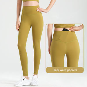 Vente en gros de leggings de sport <span class=keywords><strong>Lulu</strong></span> de haute qualité avec logo personnalisé, sans couture, doux, taille haute, pantalons de yoga pour femmes - Product Image 4