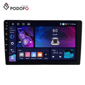 Podofo Double Din Android Car Radio 4+64G 9 Inch IPS Screen Wireless CarPlay/Android Auto GPS Dual USB BT WIFI FM RDS AI DSP OEM