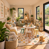 Cabane de jeu pour enfants dans le jardin, espace d'activités lumineux avec intérieur sécurisé, aménagement flexible et installation facile