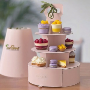 Sunshine Customized Portable <b>Transparent</b> Egg Roll Packaging <b>Box</b> Long Swiss Roll Baked Pastry Portable <b>Box</b> with Handle - Product Image 1