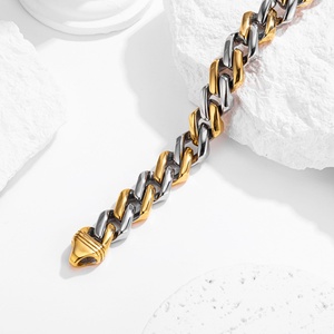 Cross-Border New <b>Titanium</b> Steel Spelling Color Fine Throwing Cuban for Bracelet 316 Stainless Steel Vacuum Plating Direct - Product Image 3