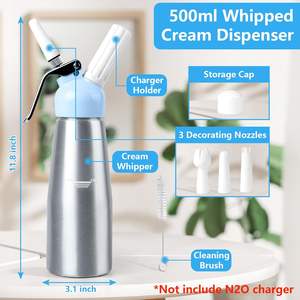 Meilleur vendeur 500ML chargeur de crème fouettée en aluminium distributeur de crème fouet en acier inoxydable fouet - Product Image 2