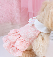Gaun Kue Hewan Peliharaan Musim Semi Musim Panas, Rok Putri Renda Bunga 3D, Pakaian Spesial untuk Anjing dan Kucing Teddy Bichon