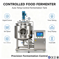 Cuve de Fermentation Sanitaire en Acier Inoxydable 304 316L pour Aliments et Boissons avec Agitateur Mélangeur