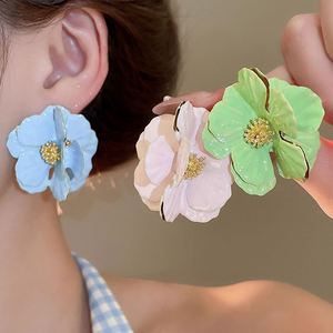 Drip Oil <b>Flower</b> Earrings <b>Sweet</b> and Fresh Earrings Fashionable and Versatile Earrings - Product Image 1